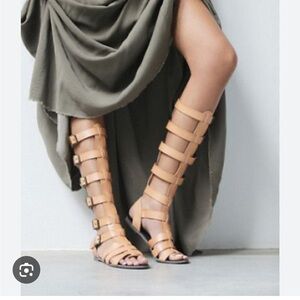 FREE PEOPLE x FARYL ROBIN Republik LEather Gladiator Sandals Size 6 Faux Leather